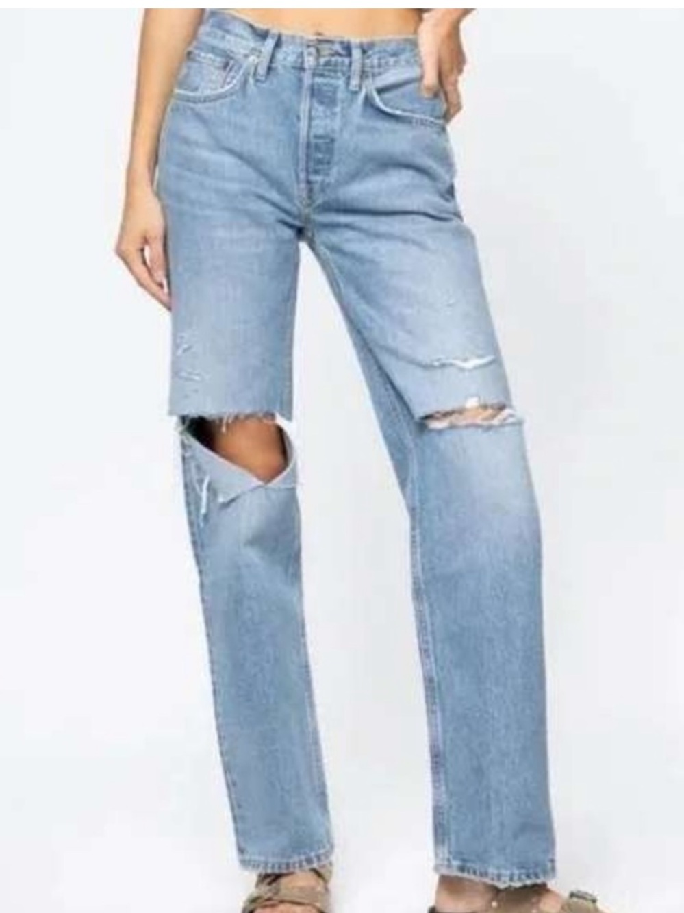 Re/Done Distressed High-Rise 90s Jeans